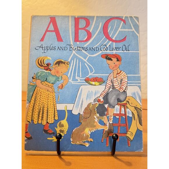 VTG Childrens Book ABC Apples and Button and Cod Liver Oil Kircher First 1945 - Picture 1 of 9